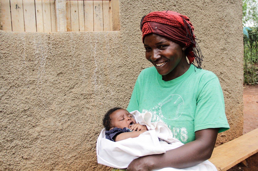 Mother holding child
